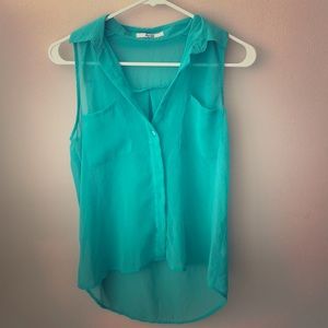 Shear green top